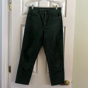 American Eagle green corduroy skinny jeans